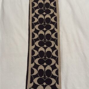 Coach Black and Tan Graphic Scarf
